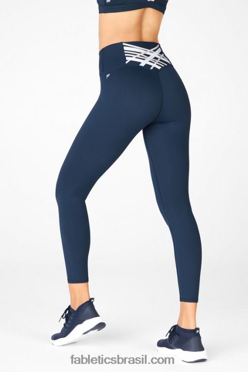 Fabletics trovão/multi 420HR867 boost powerhold cintura alta 7/8 legging 63 mulheres
