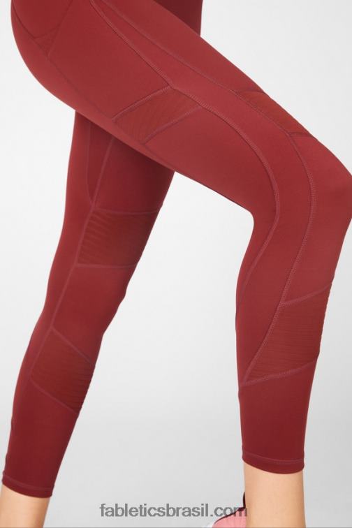 Fabletics umbria vermelho 420HR1232 qualquer lugar motion365 legging moto 7/8 de cintura alta mulheres