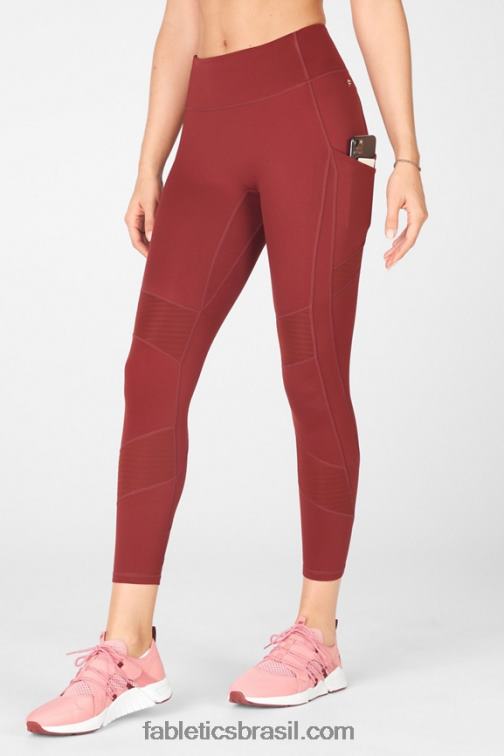 Fabletics umbria vermelho 420HR1232 qualquer lugar motion365 legging moto 7/8 de cintura alta mulheres