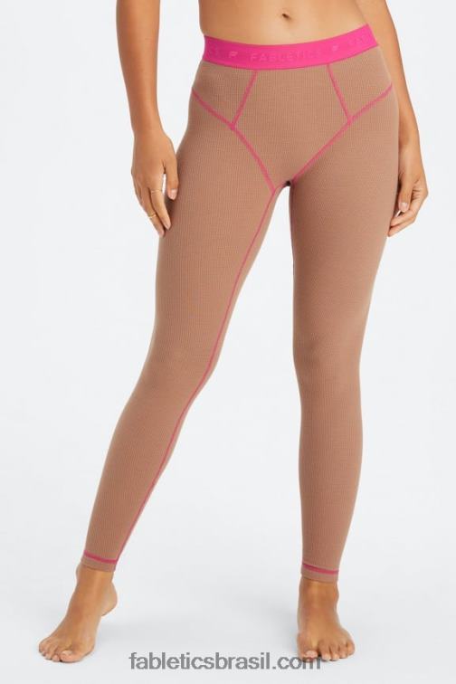 Fabletics ursinho/fúcsia 420HR1084 legging waffle mulheres
