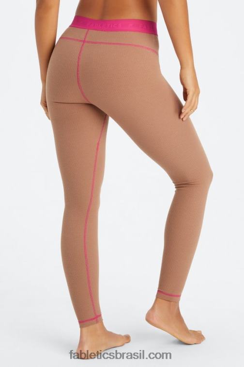 Fabletics ursinho/fúcsia 420HR1084 legging waffle mulheres