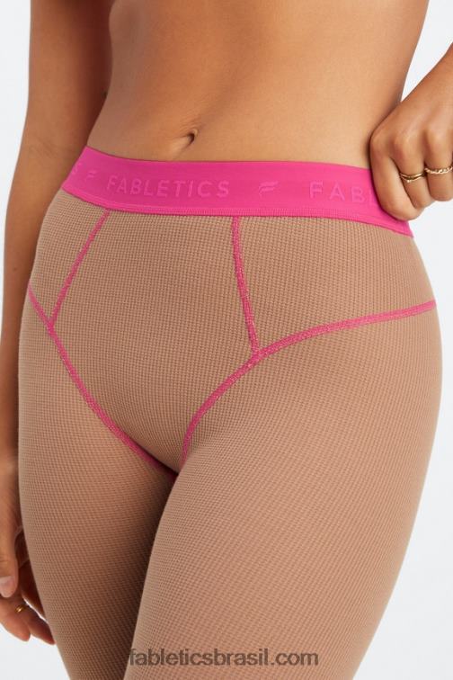 Fabletics ursinho/fúcsia 420HR1084 legging waffle mulheres
