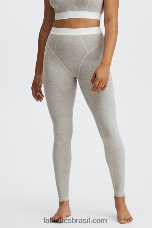 Fabletics urze cinza claro/logotipo branco 420HR1205 legging cintura alta waffle mulheres