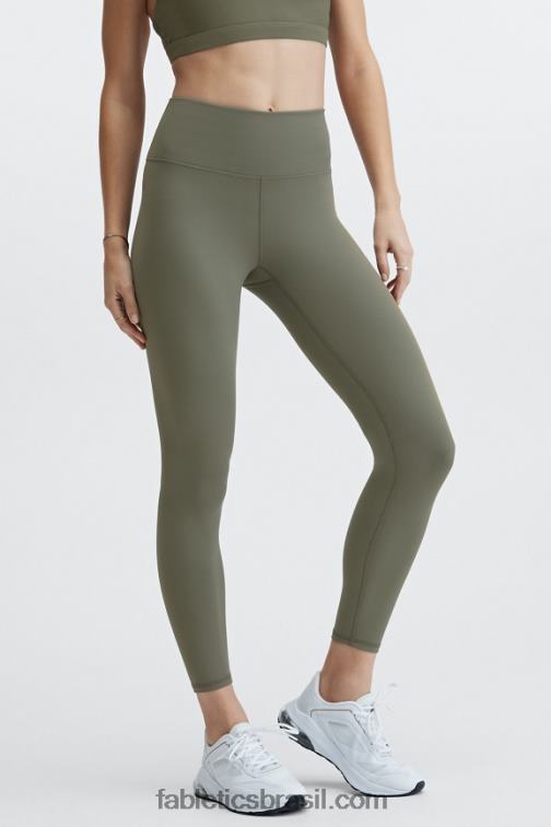 Fabletics verde ardósia/creme de limão 420HR925 boost powerhold cintura alta 7/8 legging 72 mulheres