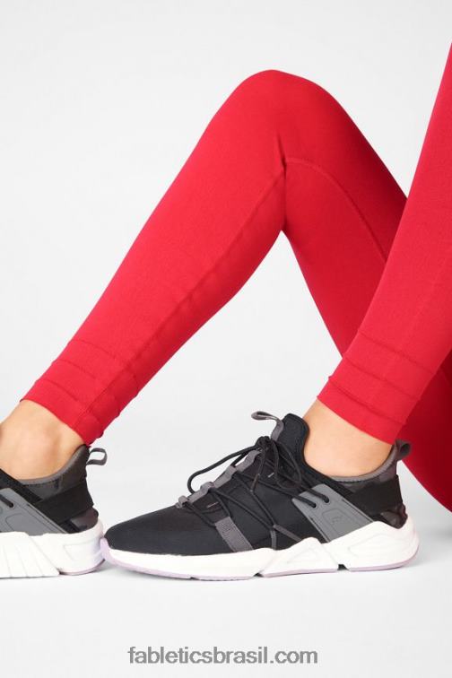 Fabletics vermelhão 420HR1218 Legging de comprimento personalizado de cintura alta em malha esculpida mulheres