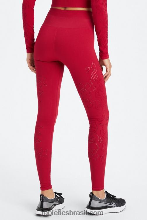 Fabletics vermelho escuro 420HR1088 legging sem costura cintura alta mulheres