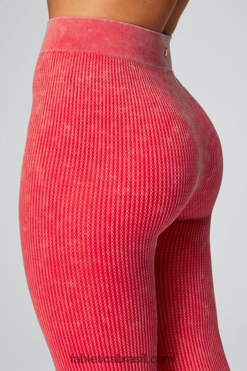 Fabletics vermelho morango lavado 420HR1030 legging tricoline 7/8 mulheres