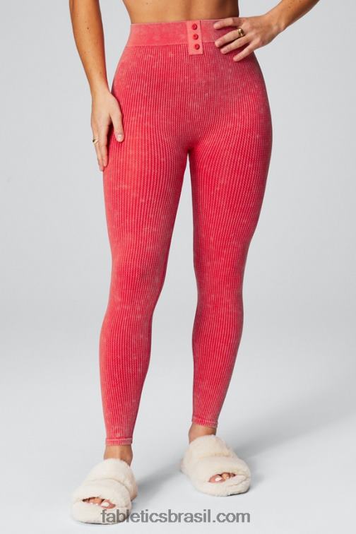 Fabletics vermelho morango lavado 420HR1030 legging tricoline 7/8 mulheres