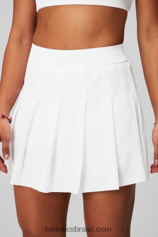 Fabletics clássico branco/cinza mineral 420HR622 saia plissada com short embutido mulheres