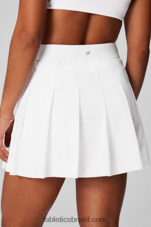 Fabletics clássico branco/cinza mineral 420HR622 saia plissada com short embutido mulheres