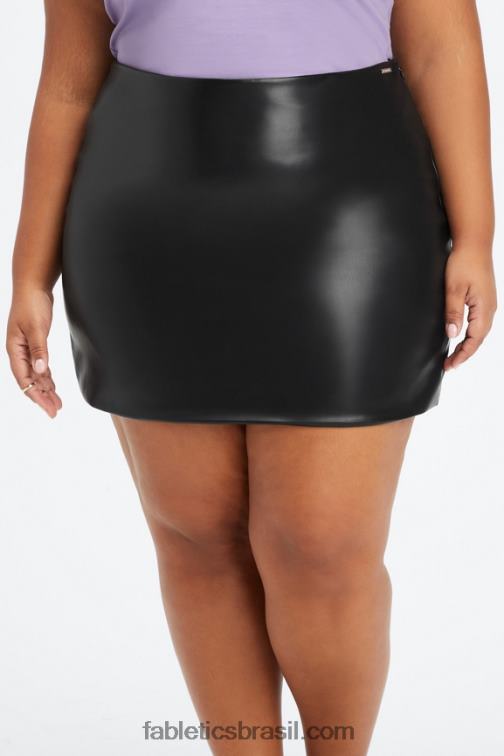 Fabletics estanho bicolor leopardo/orquídea 420HR636 minissaia cintura alta de couro vegano mulheres