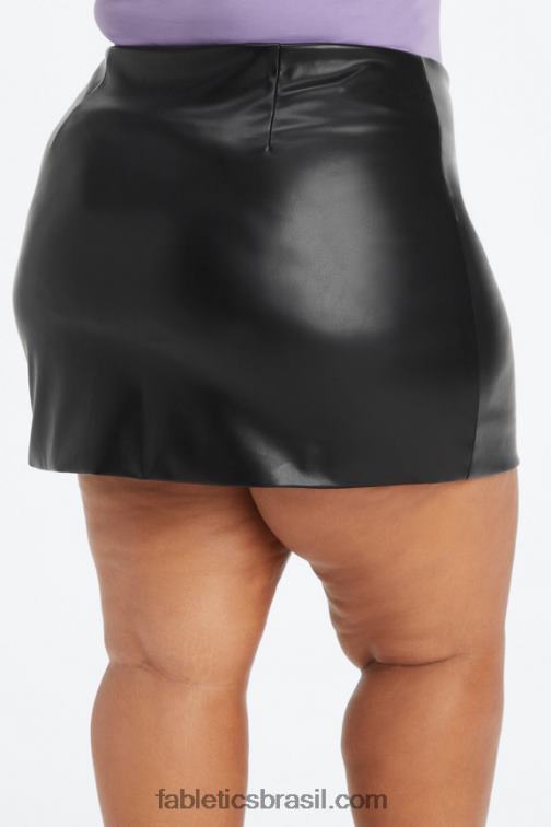 Fabletics estanho bicolor leopardo/orquídea 420HR636 minissaia cintura alta de couro vegano mulheres
