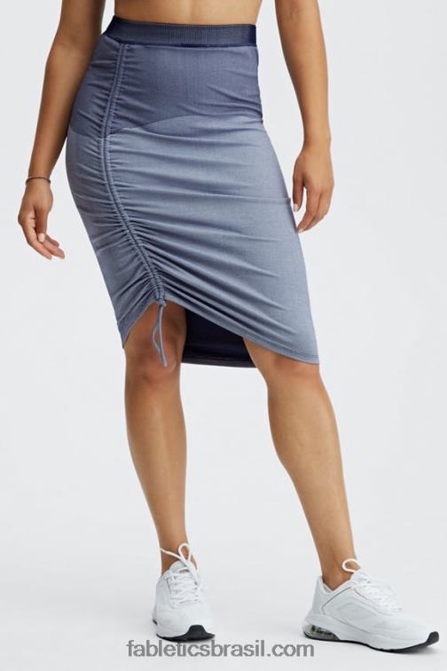 Fabletics peônia branca/marinho 420HR648 saia franzida com painel melody mulheres