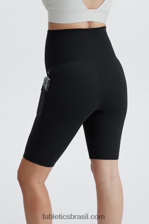 Fabletics Glitz claro preto/torta doce 420HR511 short cintura alta pureluxe maternidade 9'' mulheres