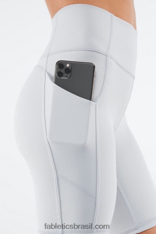 Fabletics abismo/vermelhão 420HR521 short cintura alta com bolso oasis 9 mulheres