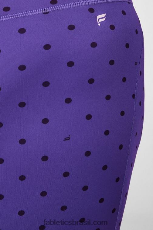 Fabletics ameixa de açúcar/bolinhas pretas 420HR592 shorts ultracool estampados de cintura alta mulheres