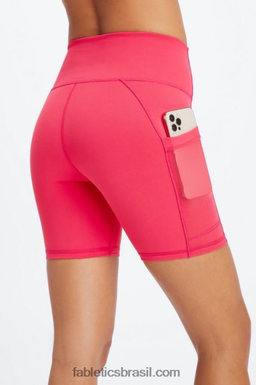 Fabletics argila rosa/água tropical 420HR263 on-the-go powerhold cintura alta 6'' curto 8 mulheres