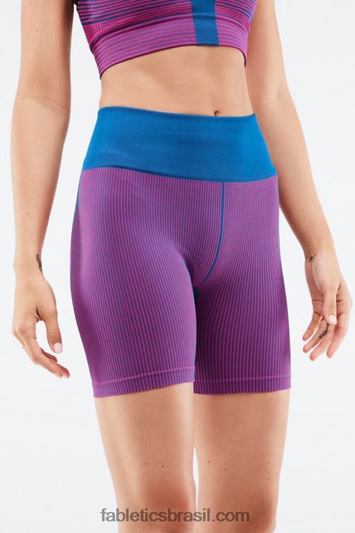 Fabletics azul elétrico/rosa brilhante 420HR449 short cintura alta sem costura mulheres