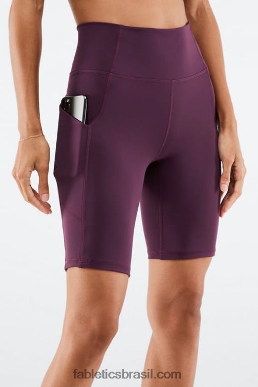 Fabletics berry kiss/creme de limão 420HR526 Short cintura alta com bolso oasis 9" mulheres