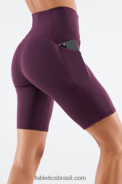Fabletics berry kiss/creme de limão 420HR526 Short cintura alta com bolso oasis 9