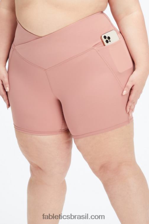 Fabletics blush rouge/creme de manteiga rosa 420HR319 oasis pureluxe hw crossover 6'' curto mulheres