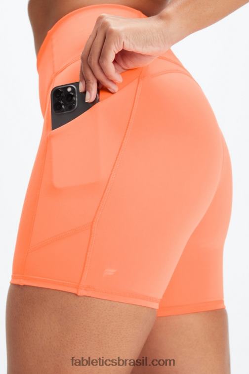 Fabletics branco/micro ponto 420HR302 oasis pureluxe cintura alta 6'' short 13 mulheres