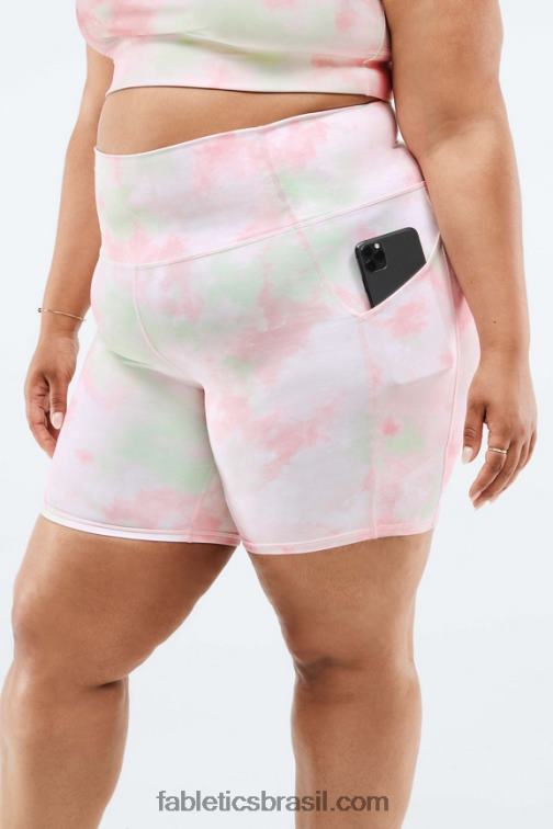 Fabletics branco/unidade 420HR565 short cintura alta bolso oasis 7'' mulheres