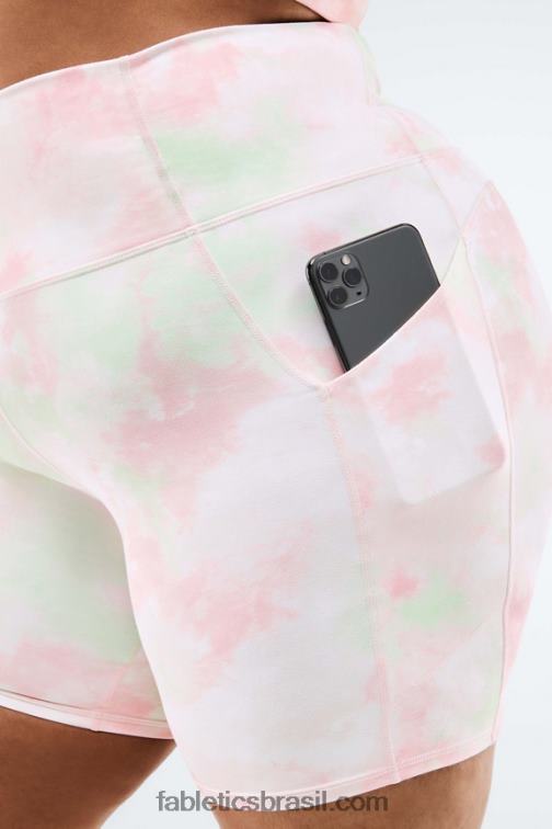 Fabletics branco/unidade 420HR565 short cintura alta bolso oasis 7'' mulheres