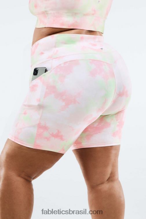 Fabletics branco/unidade 420HR565 short cintura alta bolso oasis 7'' mulheres