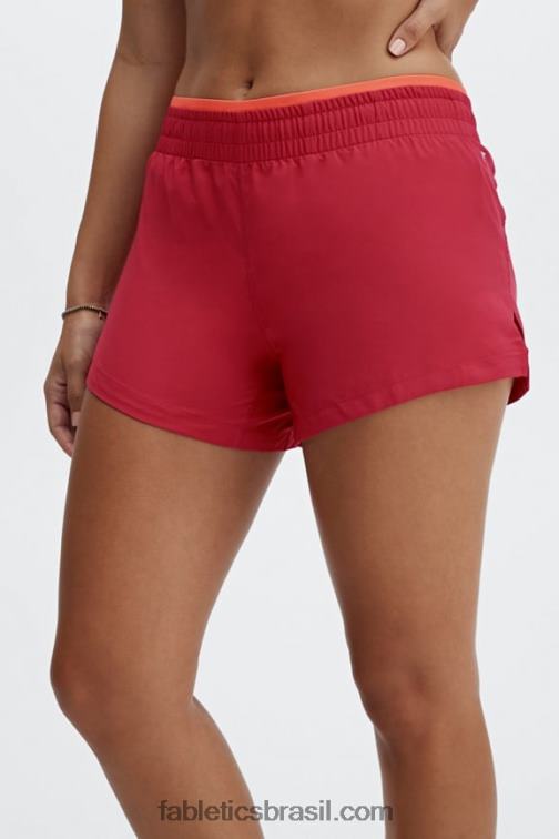 Fabletics cardeal/fogueira/prata reflexiva 420HR279 respirar cintura média correr curto mulheres