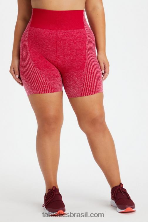 Fabletics cereja doce escura/casca mole 420HR406 short ombre sem costura ultra cintura alta 6" mulheres