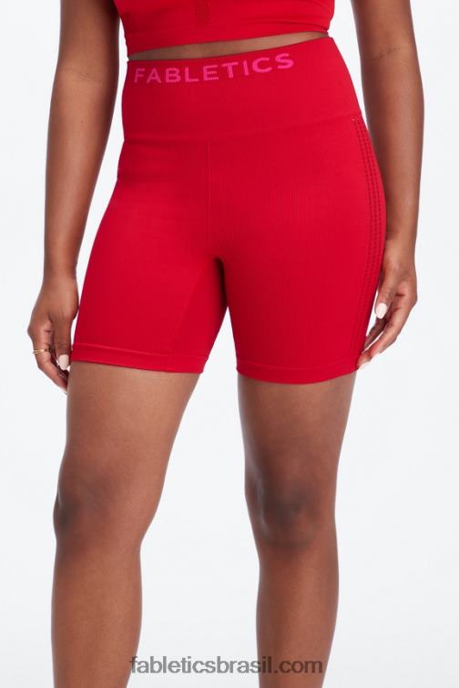 Fabletics cereja doce/rosa de pelúcia 420HR353 short 6'' cintura alta sem costuras sync mulheres