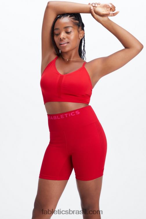 Fabletics cereja doce/rosa de pelúcia 420HR353 short 6'' cintura alta sem costuras sync mulheres