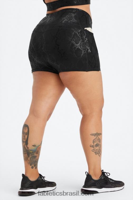 Fabletics chama laranja/seda 420HR383 short ultraluxe 2" de cintura alta mulheres