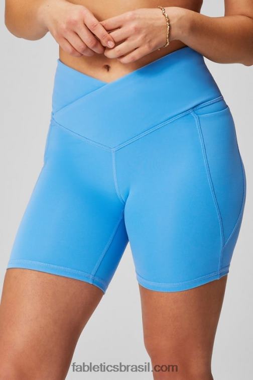 Fabletics chita preta/ondulada 420HR315 oasis pureluxe hw crossover 6'' curto mulheres