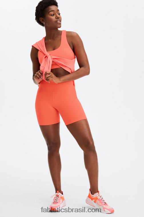 Fabletics cinza atômico/pedreira 420HR420 boost powerhold cintura alta 6'' short mulheres