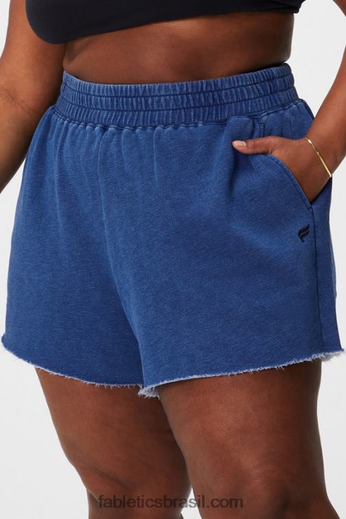 Fabletics clássico branco/cinza mineral 420HR621 shorts de moletom índigo mulheres