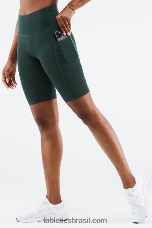 Fabletics clássico branco/preto 420HR543 short de malha cintura alta com bolso mulheres