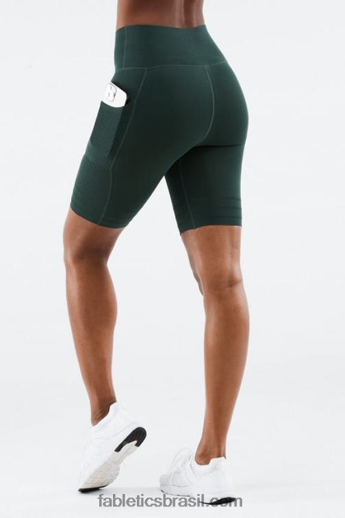 Fabletics clássico branco/preto 420HR543 short de malha cintura alta com bolso mulheres