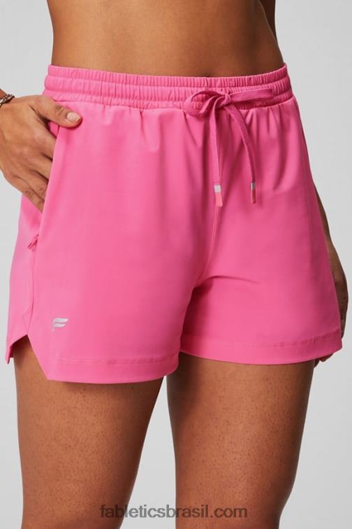 Fabletics clássico cinza urze/branco 420HR243 aquele curto 3'' mulheres