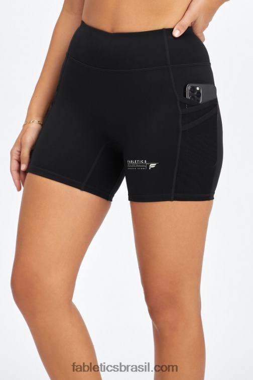 Fabletics clube negro/atlético 420HR362 trinity motion365 cintura média 5'' curto mulheres