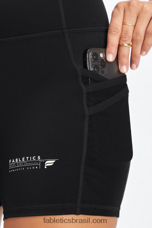Fabletics clube negro/atlético 420HR362 trinity motion365 cintura média 5'' curto mulheres