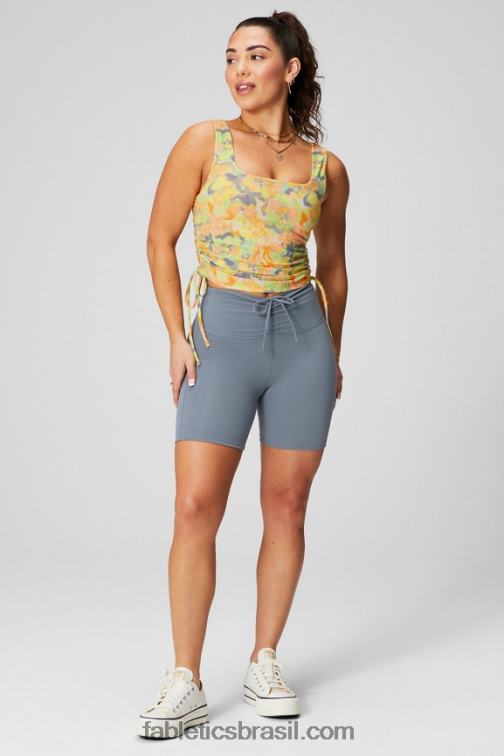 Fabletics cosmo/gráfico roxo 420HR612 short franzido de cintura ultra alta pureluxe 6