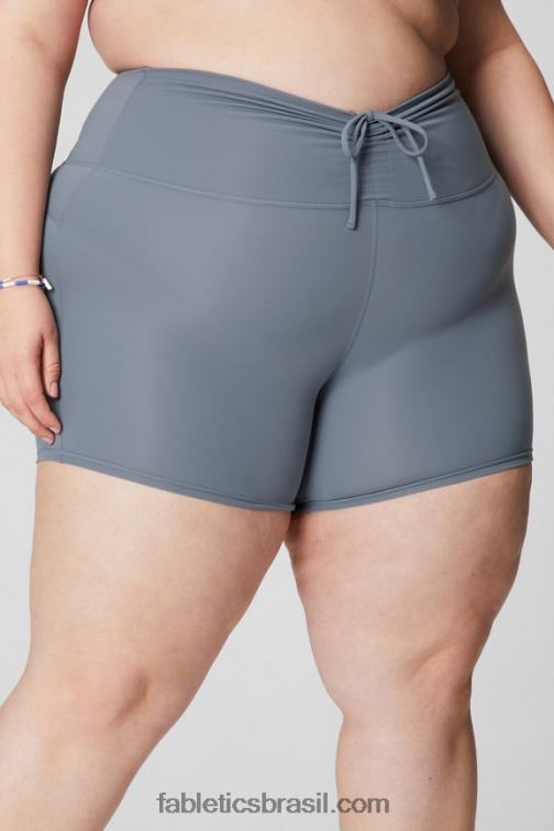 Fabletics cosmo/gráfico roxo 420HR613 short franzido de cintura ultra alta pureluxe 6" mulheres