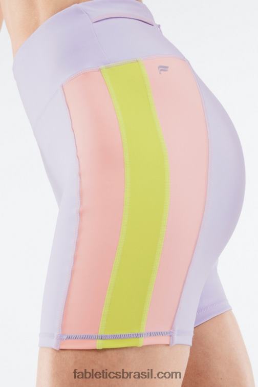 Fabletics cosmo roxo/cinza menta 420HR550 cintura alta trinity run short 7