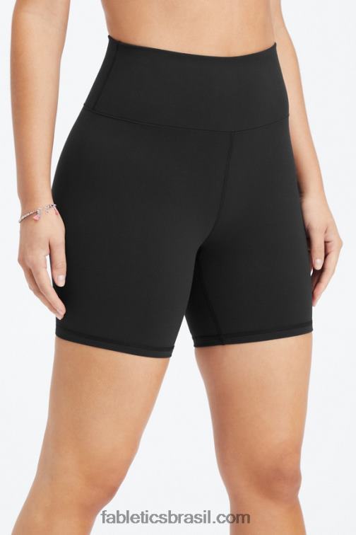 Fabletics creme preto/limão 420HR421 boost powerhold cintura alta 6'' short mulheres
