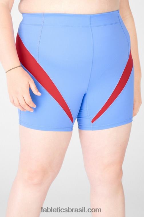 Fabletics cristal azul/caqui 420HR594 motion365 de cintura alta curta 6" mulheres