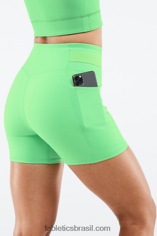 Fabletics folha de primavera/periquito 420HR573 short cintura alta motion365 bolso 5