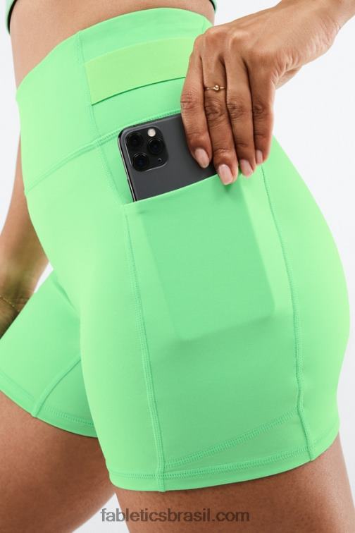 Fabletics folha de primavera/periquito 420HR573 short cintura alta motion365 bolso 5
