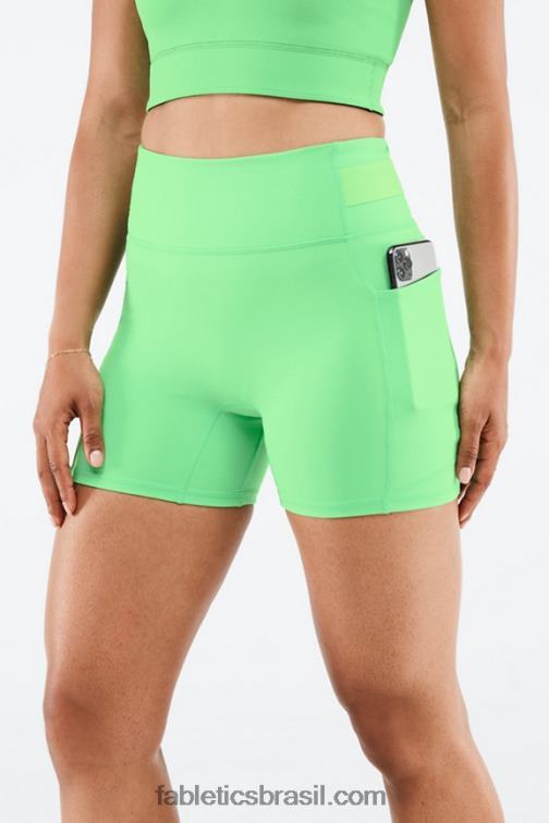 Fabletics folha de primavera/periquito 420HR573 short cintura alta motion365 bolso 5